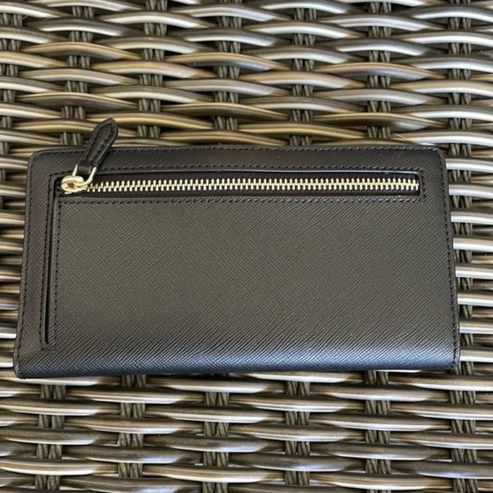 Kate Spade Staci Large Slim Bifold Wallet Black NWT - Picture 7 of 16